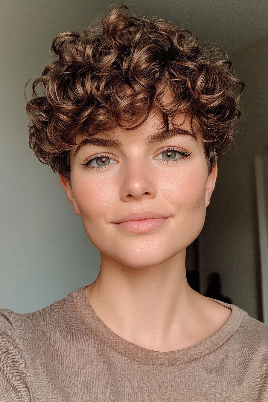 8. Short Sandy Ringlet Pixie (Pixie Curly Haircuts) - Pixie Curly Haircuts