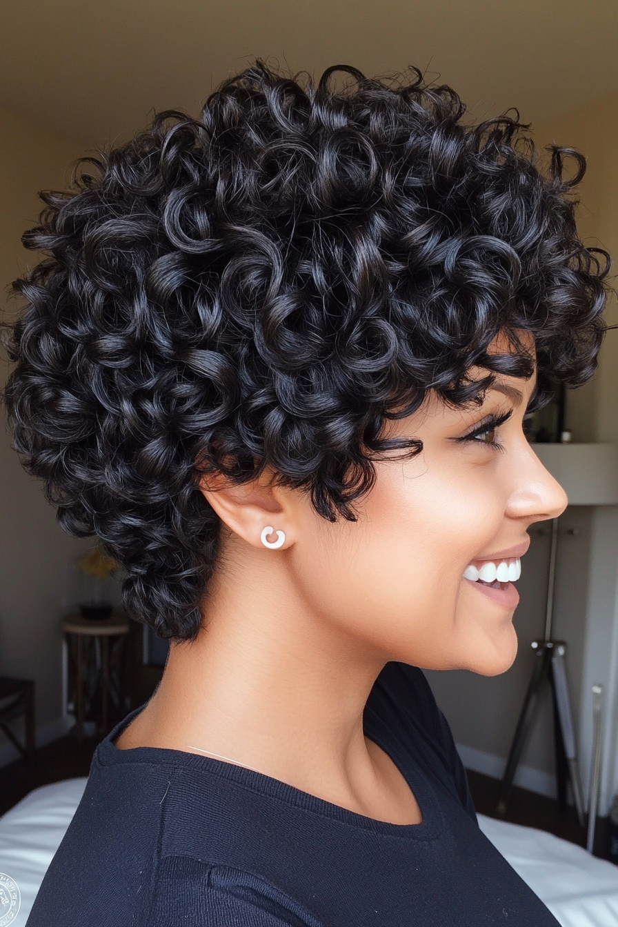 10. Espresso Volumized Pixie Curls (Pixie Curly Haircuts) - Pixie Curly Haircuts