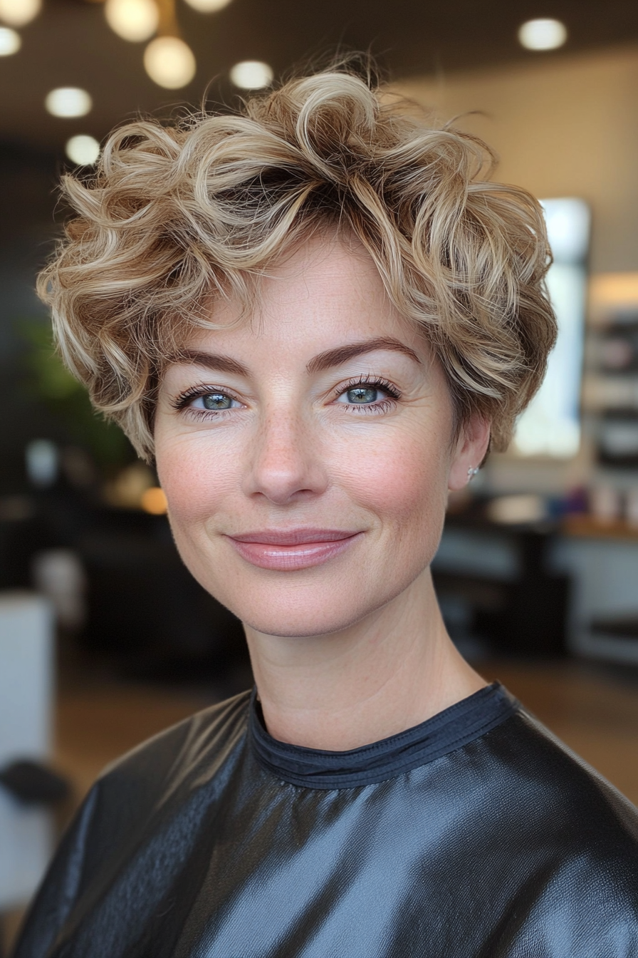 18. Ashy Blonde Tightly Curled Pixie (Pixie Curly Haircuts) - Pixie Curly Haircuts