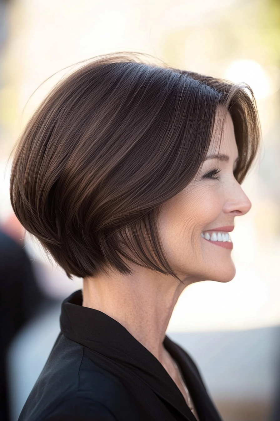 13. Classic Pageboy in Deep Espresso (Best Haircuts For Older Women) - Best Haircuts For Older Women