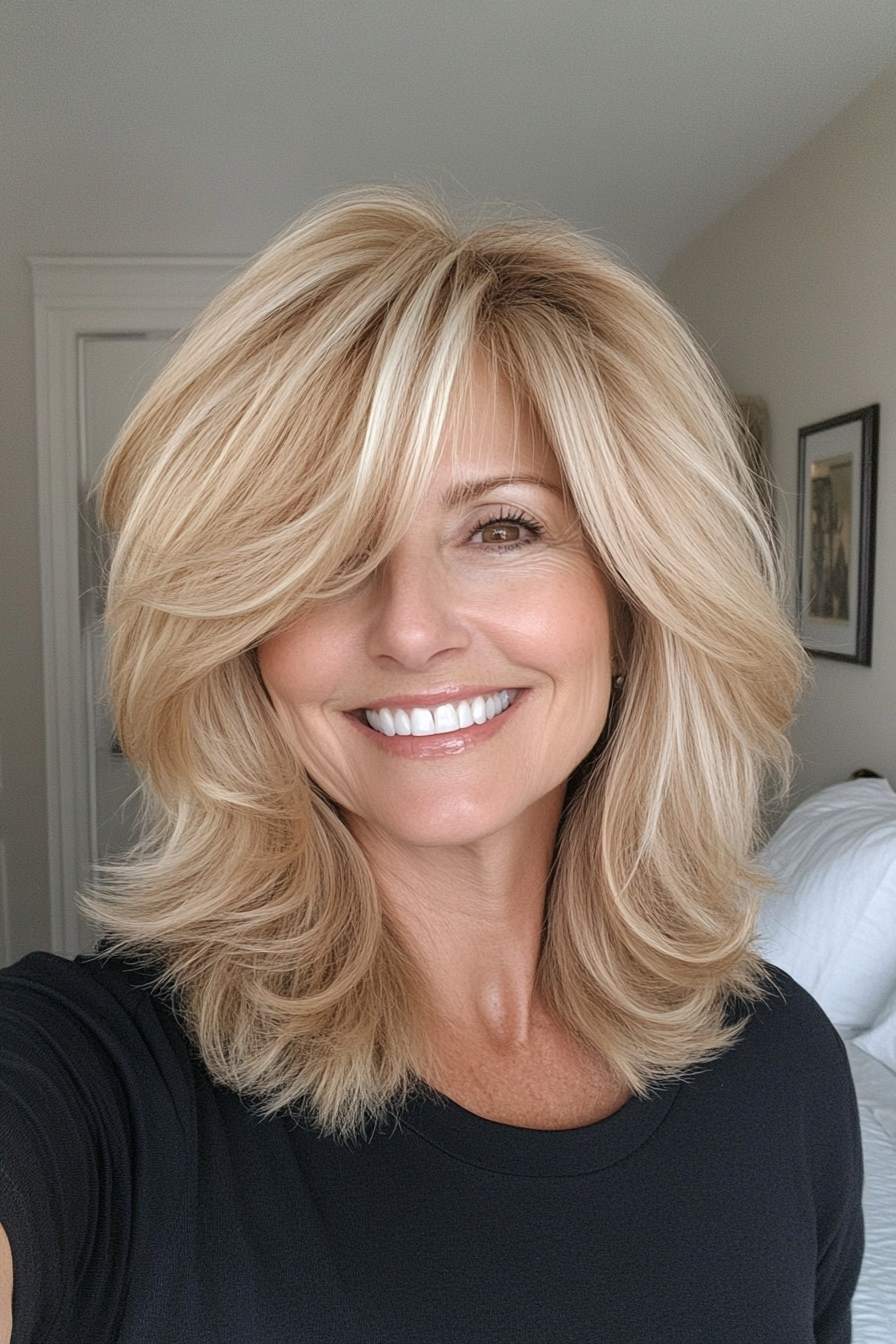 10. Golden Blonde Soft Shag (Shag Hairstyles For Older Women) - Shag Hairstyles For Older Women