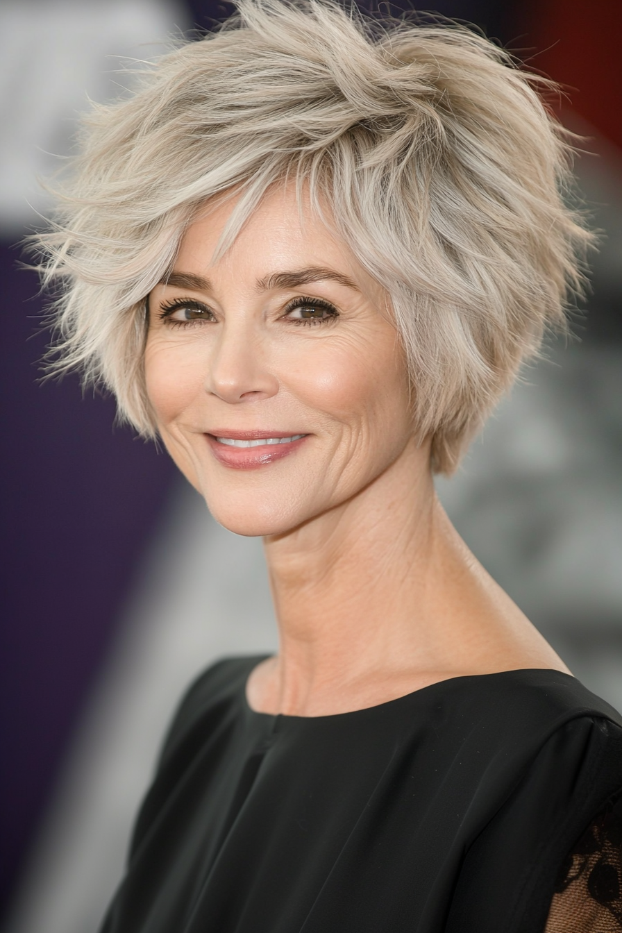21. Dusty Blonde Short Shag (Shag Hairstyles For Older Women) - Shag Hairstyles For Older Women