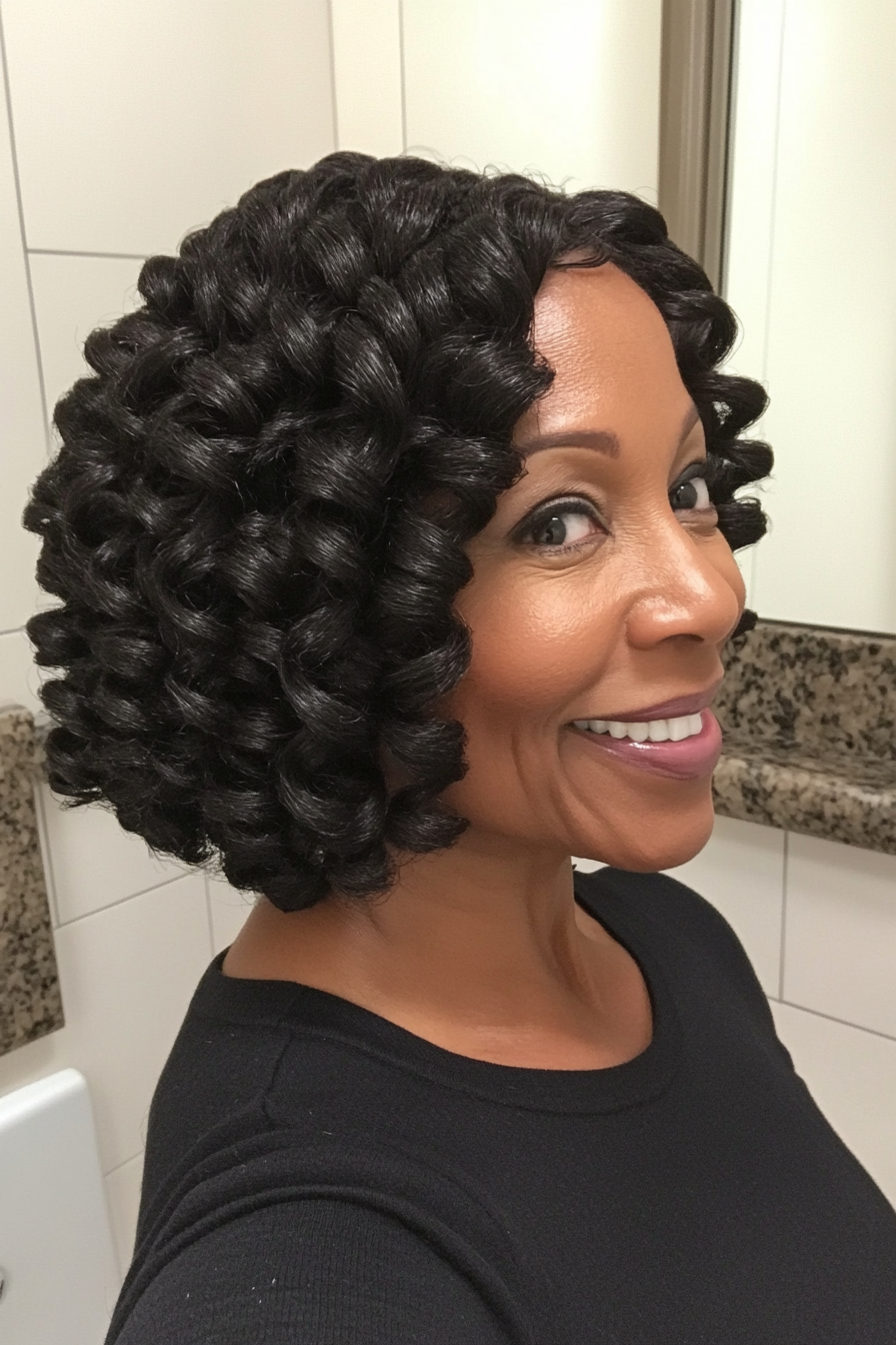 8. Voluminous Coils in Dark Mocha (Black Hairstyles For Women Over 60) - Black Hairstyles For Women Over 60