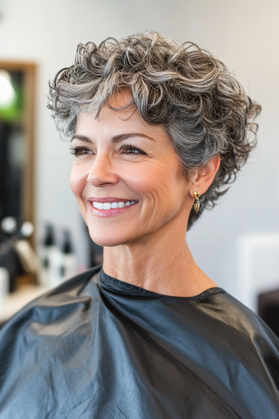 10. Soft Shoulder-Length Curls in Auburn (Curly Hairstyles For Older Women) - Curly Hairstyles For Older Women