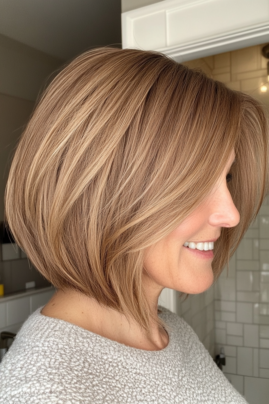 21. Sliced Bob in Sandy Brown (Haircuts Women Over 40) - Haircuts Women Over 40