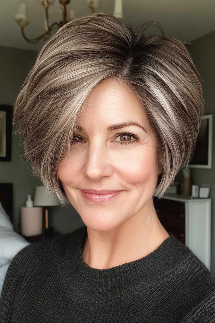 13. Disconnected Pixie in Salt and Pepper (Short Hairstyles For Women Over 50 With Thick Hair) - Short Hairstyles For Women Over 50 With Thick Hair