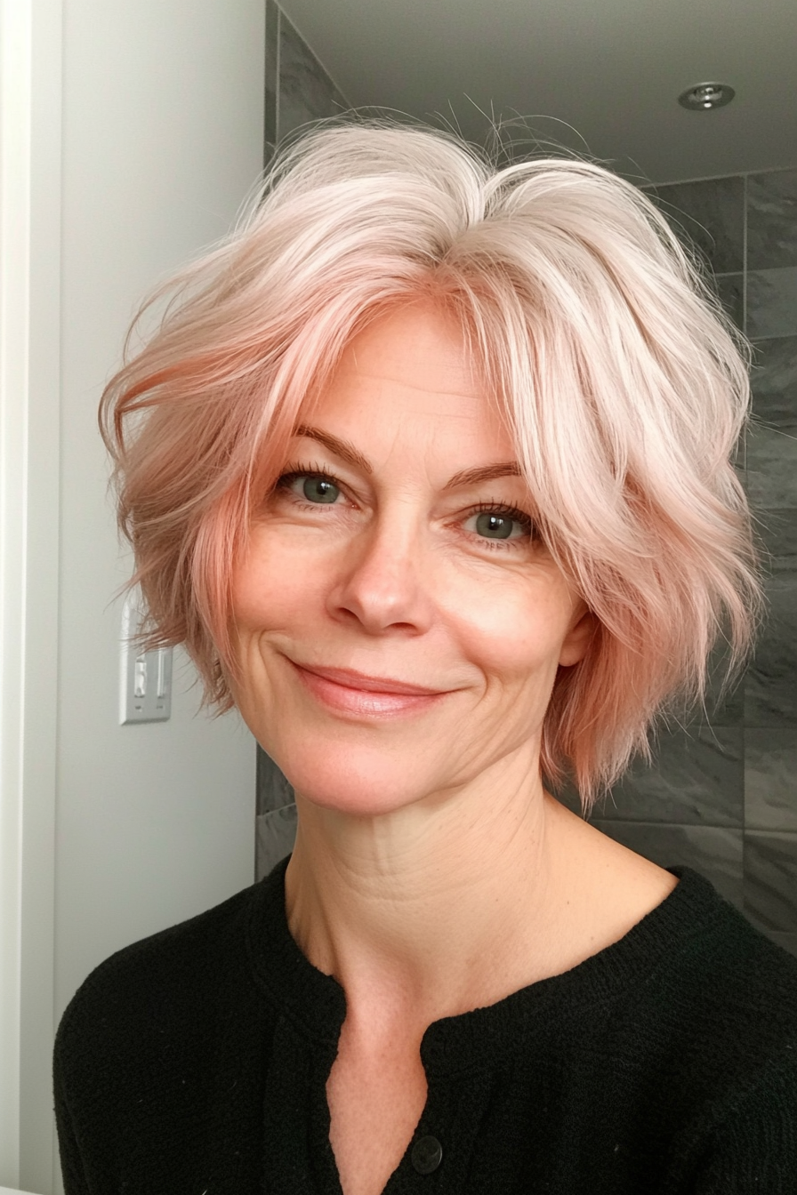16. Mini Shag with Pale Copper Hue (Short Shag Hairstyles For Older Women) - Short Shag Hairstyles For Older Women