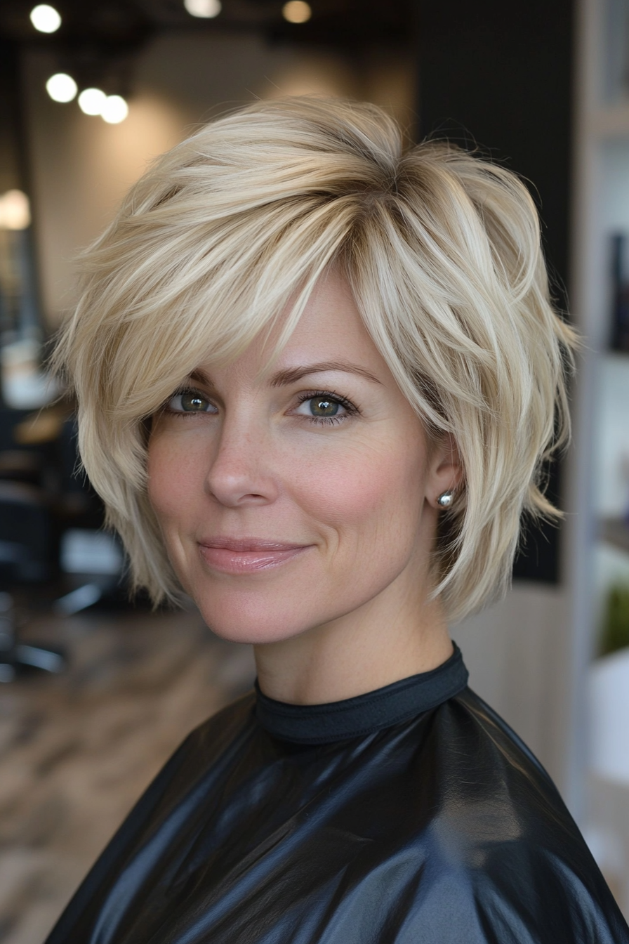 2. Beige Blonde Soft Shag (Short Blonde Haircuts For Fine Hair) - Short Blonde Haircuts For Fine Hair