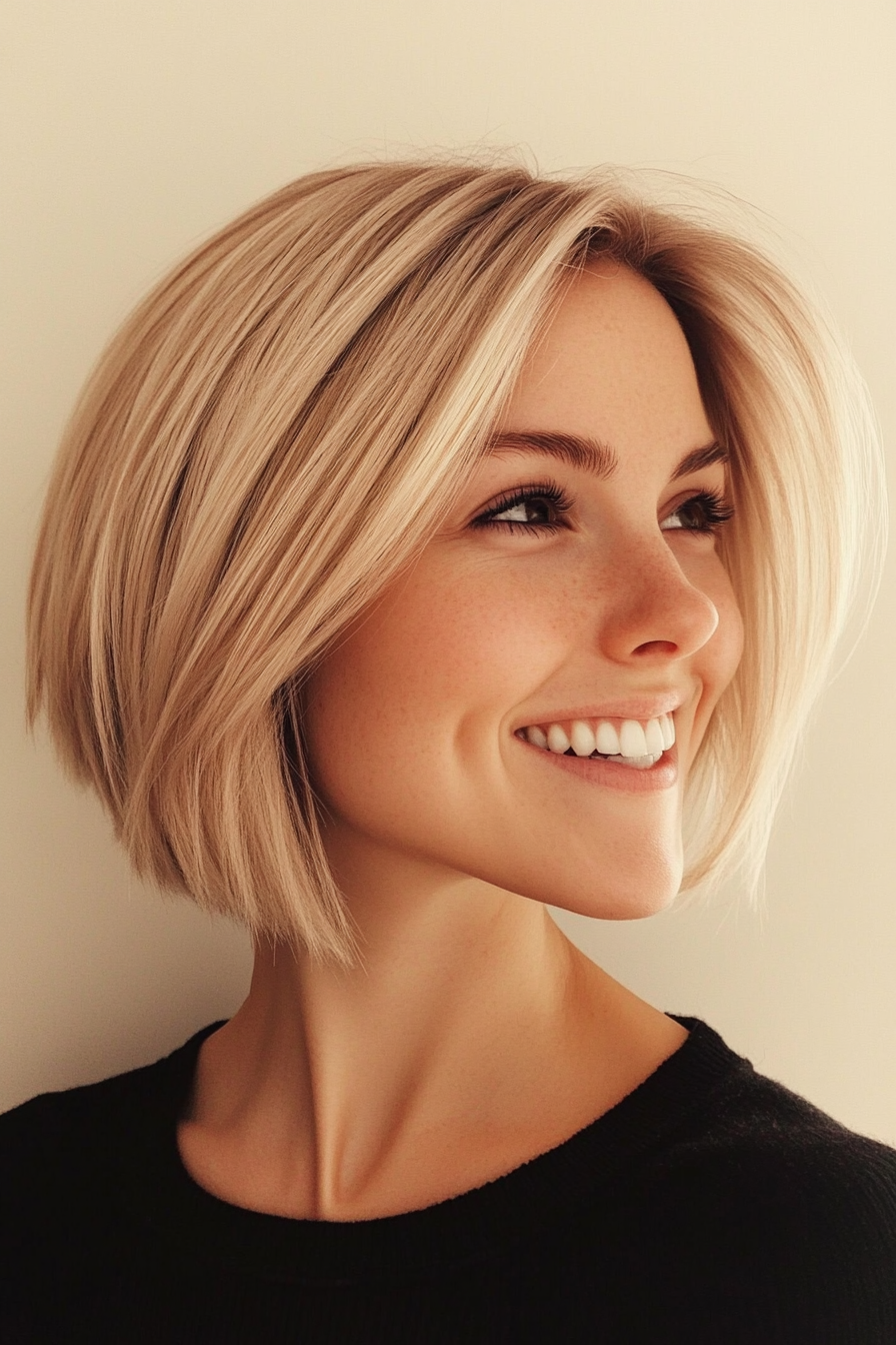 8. Dirty Blonde Side-Parted Bob (Short Blonde Haircuts For Fine Hair) - Short Blonde Haircuts For Fine Hair