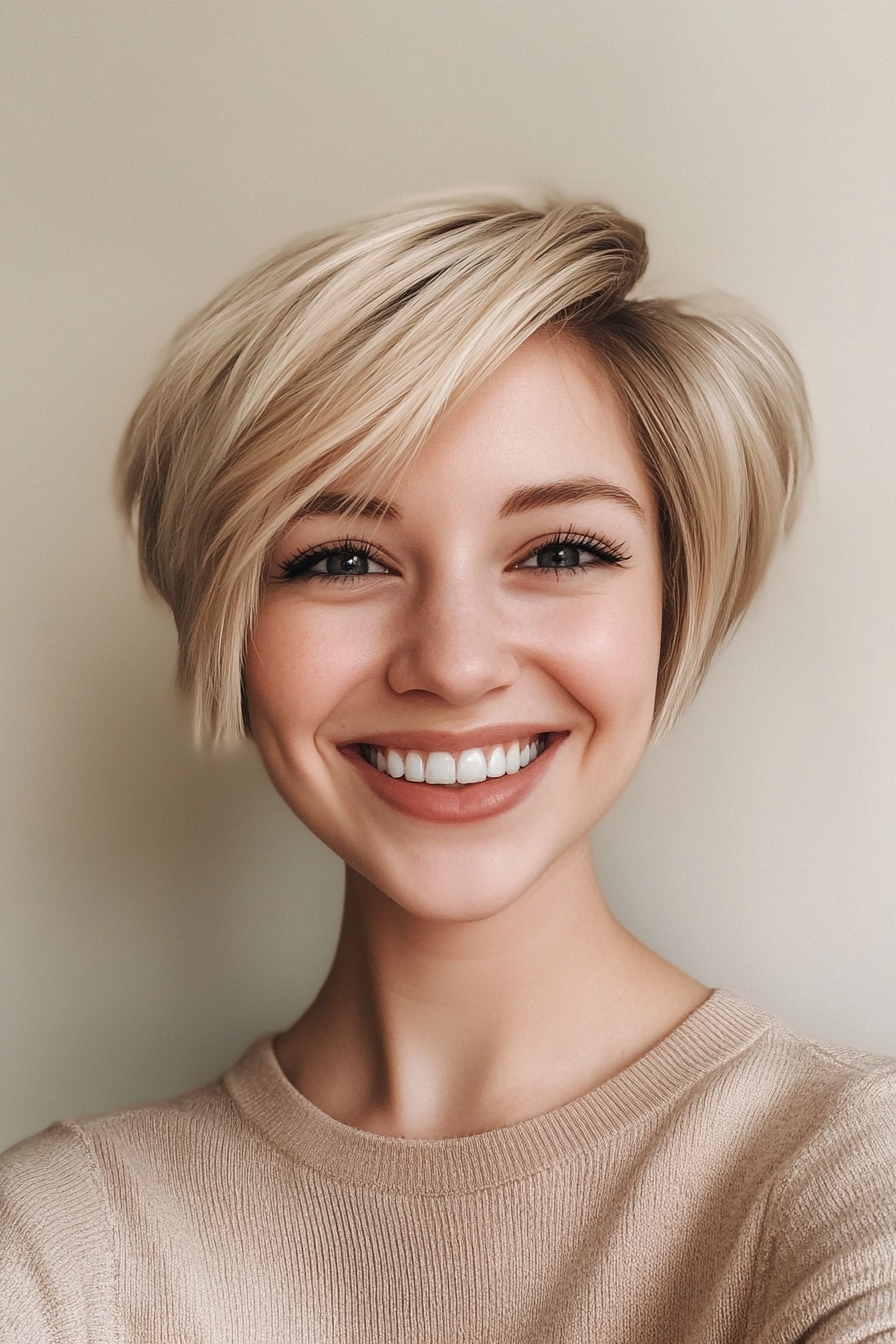 10. Champagne Blonde Pixie Bob (Short Blonde Haircuts For Fine Hair) - Short Blonde Haircuts For Fine Hair