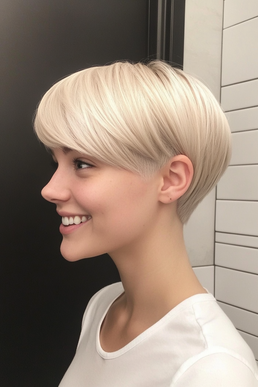 14. Pale Blonde Sleek Bowl Cut (Short Blonde Haircuts For Fine Hair) - Short Blonde Haircuts For Fine Hair
