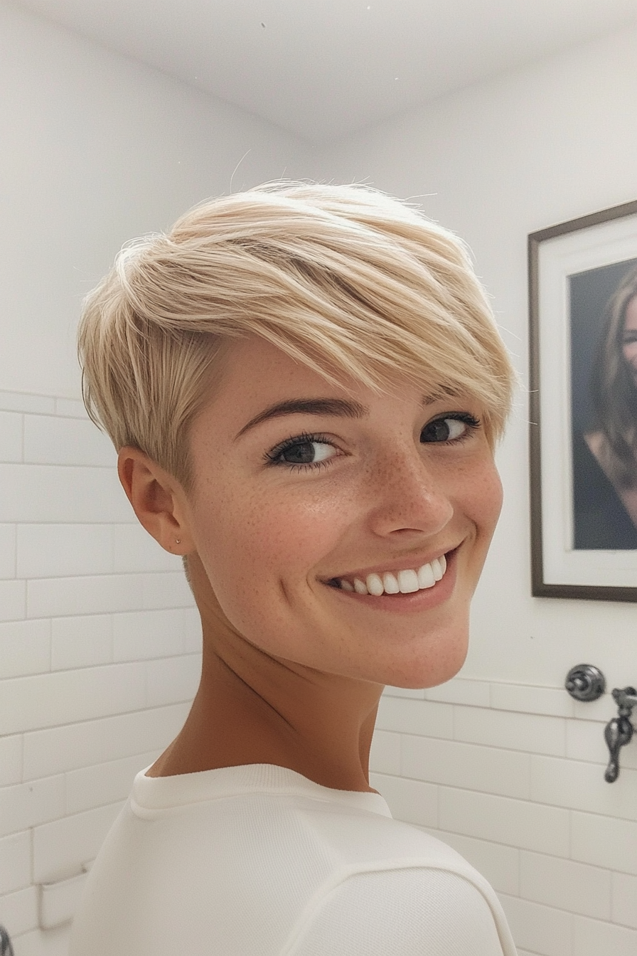 19. Sun-Kissed Blonde Tapered Pixie (Short Blonde Haircuts For Fine Hair) - Short Blonde Haircuts For Fine Hair