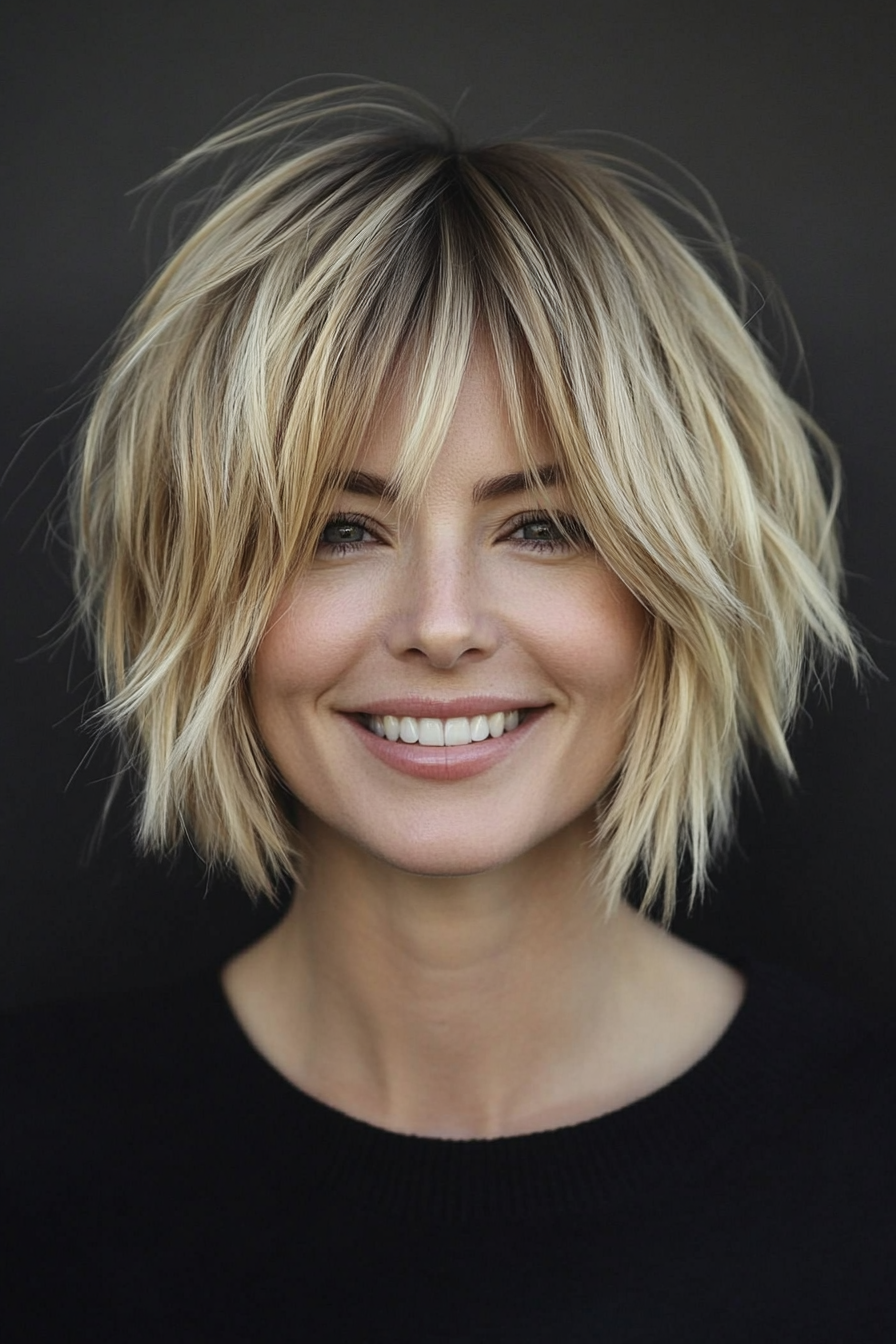 22. Natural Blonde Ear-Length Shag (Short Blonde Haircuts For Fine Hair) - Short Blonde Haircuts For Fine Hair