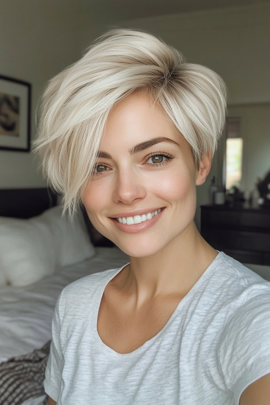 2. Ash Blonde Textured Pixie (Classy Short Haircuts For Women) - Classy Short Haircuts For Women