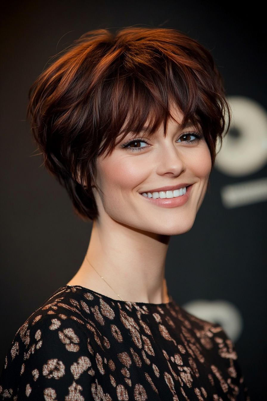 7. Dark Auburn Soft Shag (Classy Short Haircuts For Women) - Classy Short Haircuts For Women