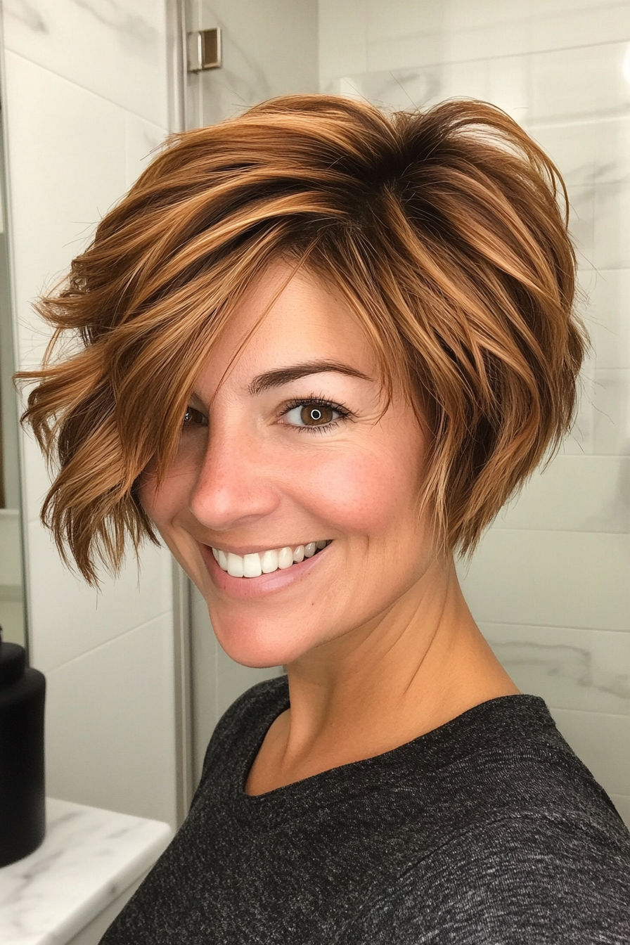 13. Golden Brown Tousled Cut (Classy Short Haircuts For Women) - Classy Short Haircuts For Women