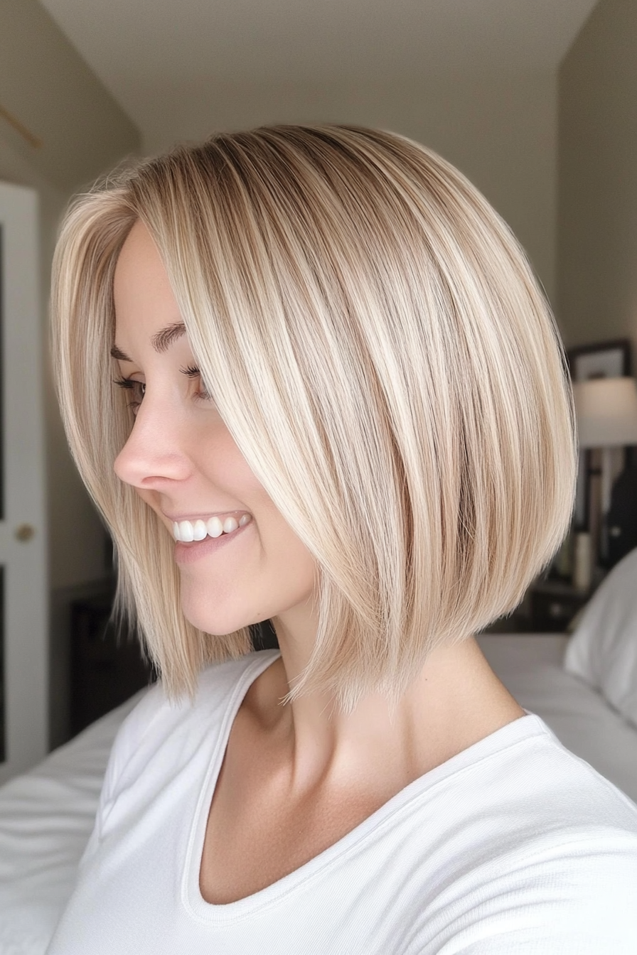 26. Soft Blonde Bob with Long Layers (Classy Short Haircuts For Women) - Classy Short Haircuts For Women